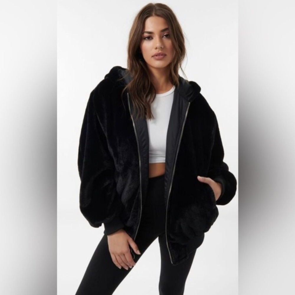 Garage Reversible Teddy Bomber Hoody Jacket
